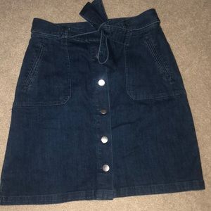 High waisted denim skirt